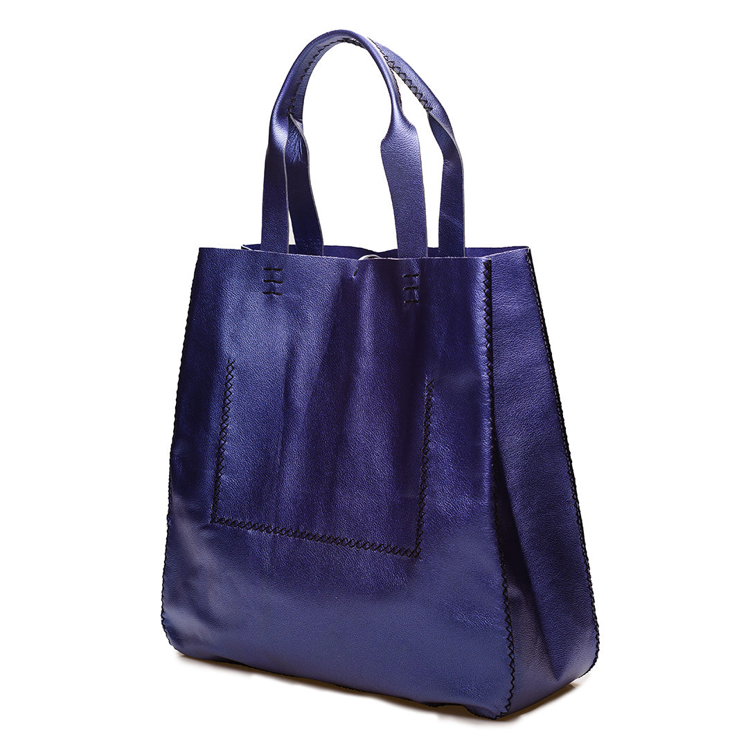 Blue hot sale leather bag