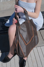 ipanema bag | brown upcycled leather with orange stitching