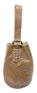 navigli bag | caramel changeant  snake embossed upcycled leather