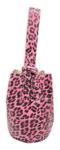 navigli bag | pink leopard-print upcycled leather