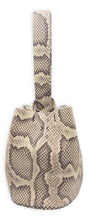 navigli bag | beige and brown snake-embossed upcycled leather