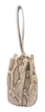 navigli bag | beige and brown snake-embossed upcycled leather