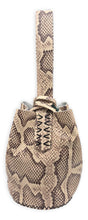 navigli bag | beige and brown snake-embossed upcycled leather
