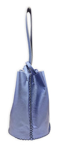 navigli bag | metallic blue upcycled leather