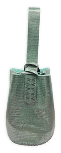 navigli bag | green lezard-embossed upcycled leather