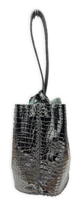 navigli bag | black upcycled patent leather