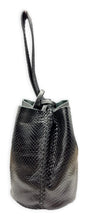 navigli bag | black snake-embossed upcycled leather
