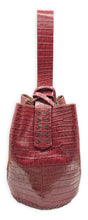 navigli bag | burgundy croc-embossed upcycled leather