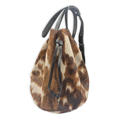 chelsea bag | earth tones abstract print upcycled cowhide