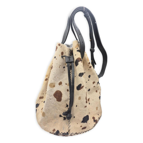 chelsea bag | splashed neutral print upcycled cowhide