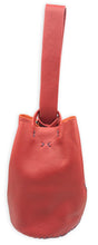 navigli bag | red upcycled leather with black stitches