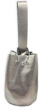 navigli bag | pewter geometric-embossed upcycled leather