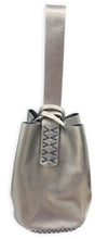 navigli bag | pewter geometric-embossed upcycled leather