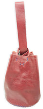 navigli bag | deep red upcycled leather with blue stitches