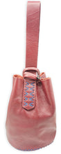 navigli bag | deep red upcycled leather with blue stitches
