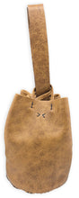 navigli bag | light blue upcycled leather with blue stitches