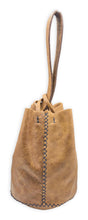 navigli bag | light blue upcycled leather with blue stitches