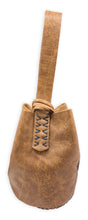 navigli bag | light blue upcycled leather with blue stitches