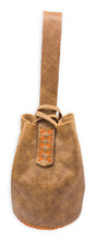 navigli bag | light brown upcycled leather with orange stitches