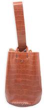 navigli bag | brown croc-embossed upcycled leather