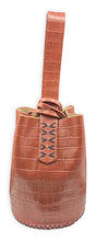 navigli bag | brown croc-embossed upcycled leather