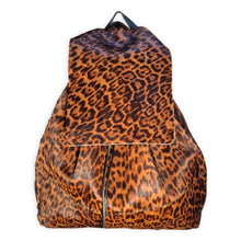 bay ridge backpack | leopard-print upcycled cowhide