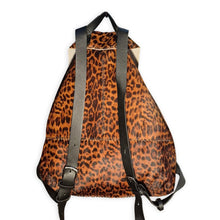 bay ridge backpack | leopard-print upcycled cowhide