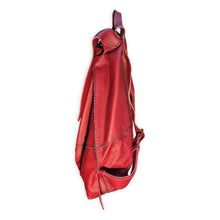 bay ridge backpack | red upcycled leather