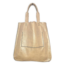 ipanema bag | shinning beige upcycled leather with black stitching