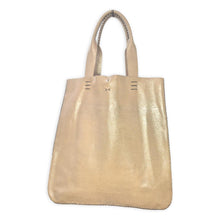 ipanema bag | shinning beige upcycled leather with black stitching