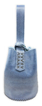 navigli bag |   blue embossed upcycled leather