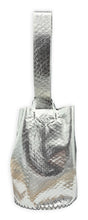 navigli bag |   silver snake-embossed upcycled leather
