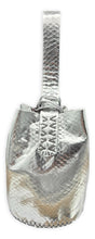 navigli bag |   silver snake-embossed upcycled leather