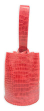 navigli bag | red croc-embossed upcycled leather