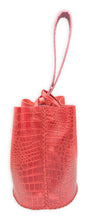 navigli bag | red croc-embossed upcycled leather