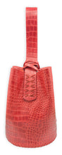 navigli bag | red croc-embossed upcycled leather