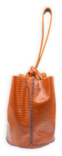 navigli bag |  orange lezard-embossed upcycled leather