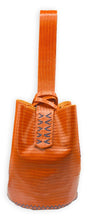 navigli bag |  orange lezard-embossed upcycled leather