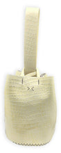 navigli bag | glossy off-white mini croc-embossed upcycled leather