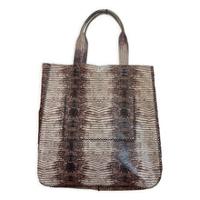 ipanema bag | off-white and gray snake-embossed upcycled leather