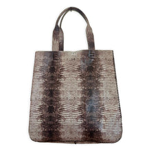 ipanema bag | off-white and gray snake-embossed upcycled leather