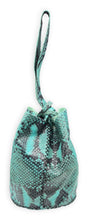 navigli bag | black and green snake-embossed upcycled leather