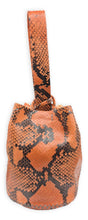 navigli bag | orange snake-embossed upcycled leather