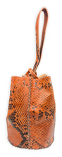 navigli bag | orange snake-embossed upcycled leather
