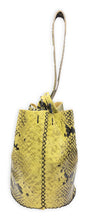 navigli bag | black and lime yellow snake-embossed upcycled leather