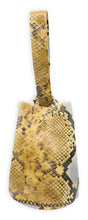 navigli bag | mustard yellow, light gray and black snake-embossed upcycled leather