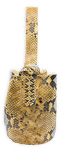 navigli bag | mustard yellow, light gray and black snake-embossed upcycled leather
