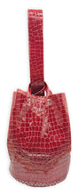 navigli bag | deep red mini croc-embossed upcycled leather