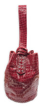 navigli bag | deep red mini croc-embossed upcycled leather