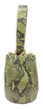 navigli bag | green and black snake-embossed upcycled leather